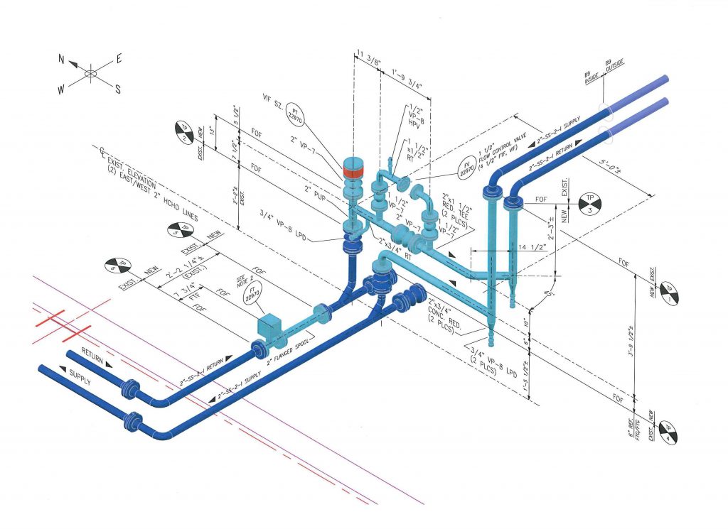 Tuyauterie industrielle : P&ID, plans d’implantation, isométriques, spools et nomenclatures