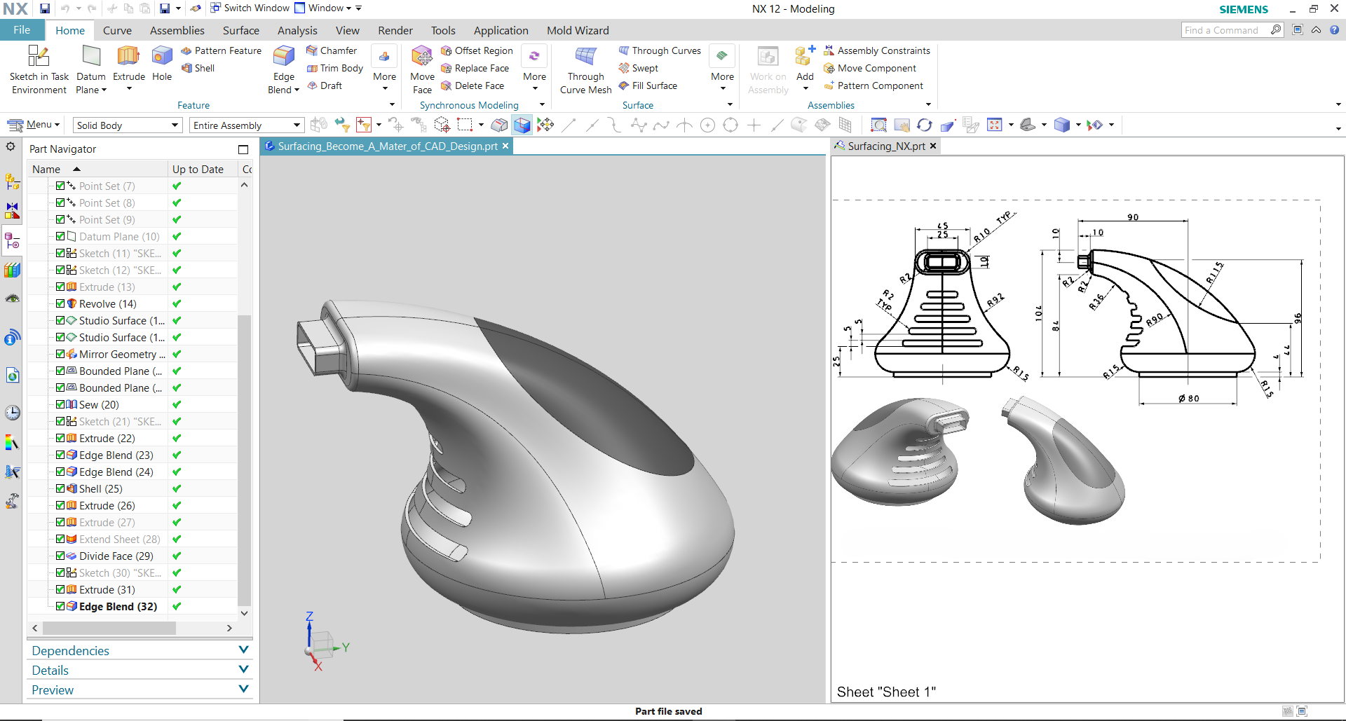 Formation Siemens NX – Modélisation avancée par surfaces