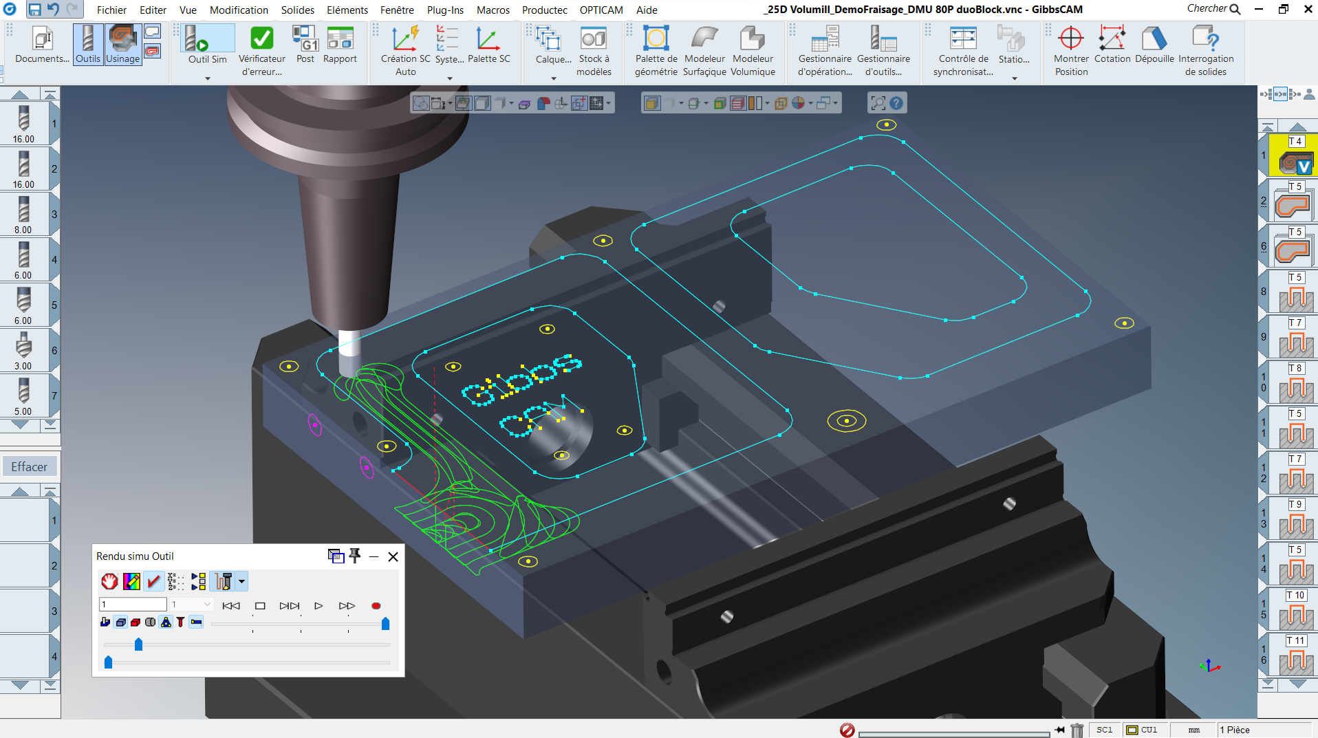 Formation GibbsCAM – Usinage CNC – Programmation fraisage 2.5 axes